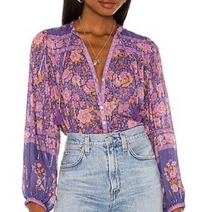 Spell Juniper Purple Floral Blouse